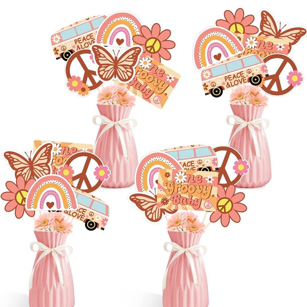 16 piece photo booth picks - Groovy Party